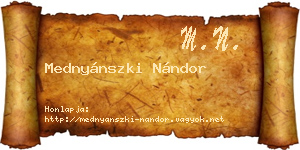 Mednyánszki Nándor névjegykártya